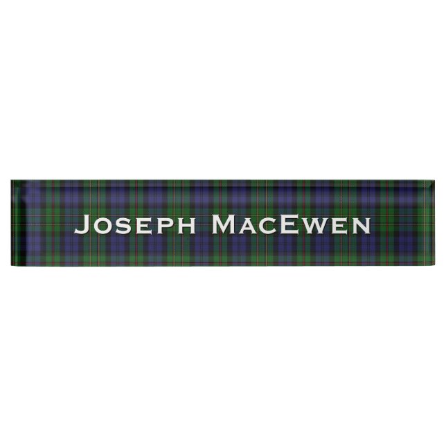 Classic Clan MacEwen Custom Desk Namplate Namensplakette (Vorderseite)