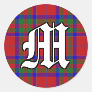 Classic Clan MacGillivray Tartan Monogram Runder Aufkleber