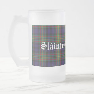 Classic Clan MacLellan Tartan Kariert Stein Mattglas Bierglas