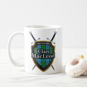 Classic Clan MacLeod Schwerter und Tartan Shield Kaffeetasse