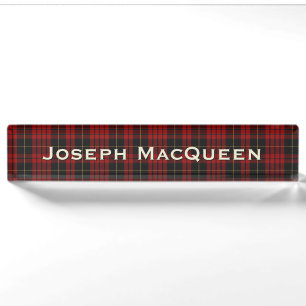 Classic Clan MacQueen Custom Desk Namplate Namensplakette