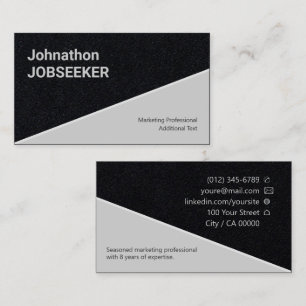 Classic Clean Job Seeker Jobseeker Black Kraft Visitenkarte