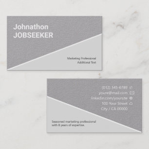 Classic Clean Job Seeker Jobseeker Gray Class Visitenkarte