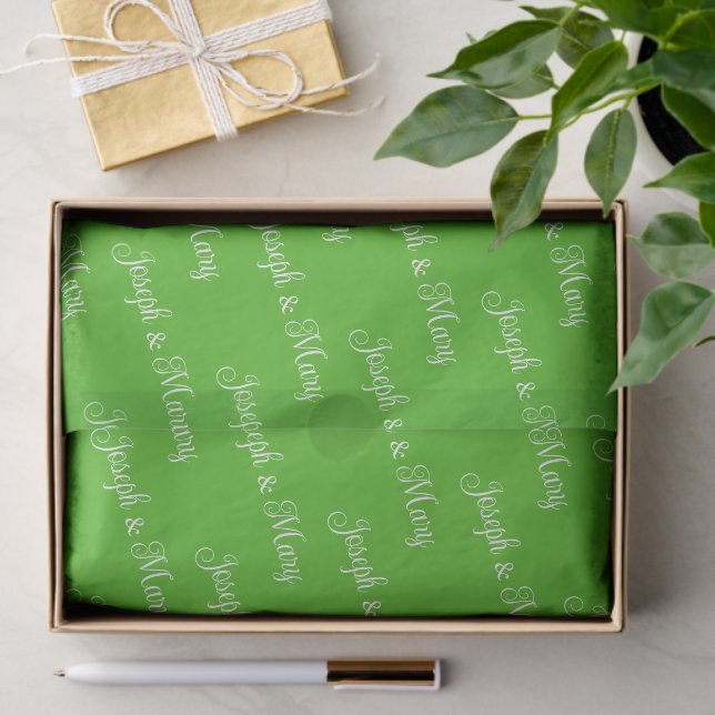 Classic Clubhouse Fresh Kelly Green White Script  Seidenpapier (Geschenk)