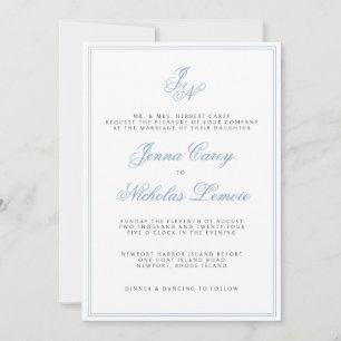 Classic Coastal Formal Faire-part de mariage