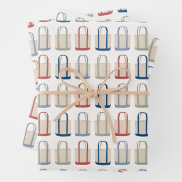 Classic Coastal Tote Bag Beach New England Geschenkpapier Set