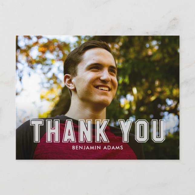 Classic Collegiate Abschluss Vielen Dank Postcard Postkarte (Vorderseite)