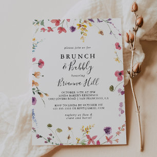 Classic Colorful Brunch and Bubbly Bridal Shower Einladung