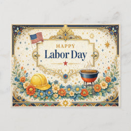Classic Colorful Happy Labor Day Feiertagspostkarte