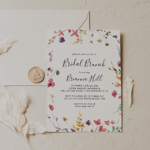 Classic Colorful Wild Bridal Brunch Brautparty Einladung