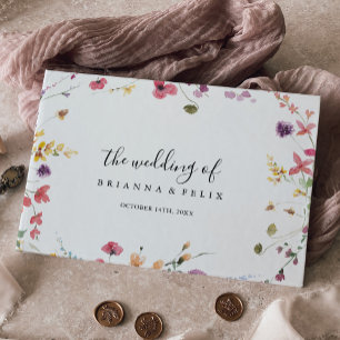 Classic Colorful Wild Floral Wedding Gästebuch