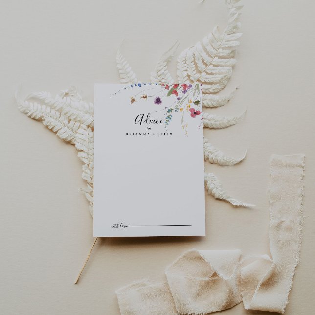 Classic Colorful Wild Floral Wedding Hinweiskarte (Von Creator hochgeladen)