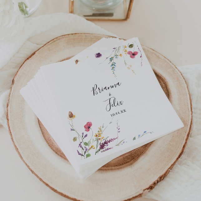 Classic Colorful Wild Floral Wedding Napkin Serviette (Von Creator hochgeladen)