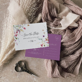 Classic Colorful Wild Horizontal Save the Date Postkarte