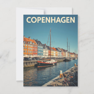 Classic Copenhagen Nyhavn Harbor Postkarte
