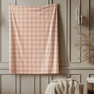 Classic Coral Gray Karo Blanket für gemütliche Vib Fleecedecke