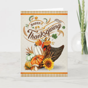 Classic Cornucopia Happy Thanksgiving Karte