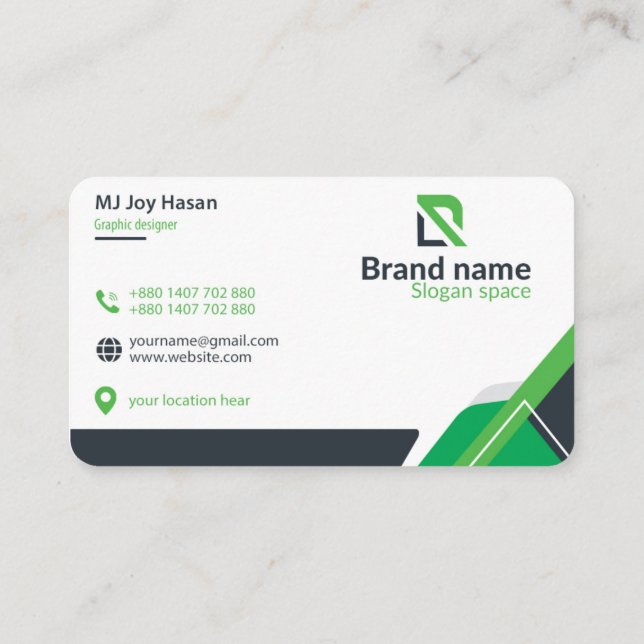 Classic Corporate business card design Visitenkarte (Rückseite)
