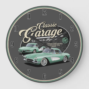Classic Corvette Garage Grande Horloge