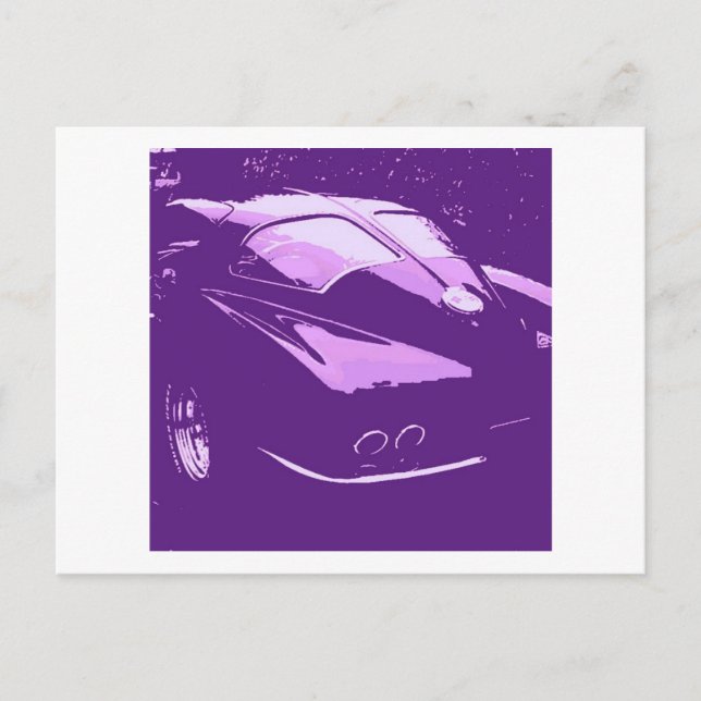 Classic Corvette Split Window Lila Pop ARt Postkarte (Vorderseite)
