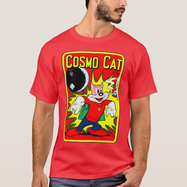 Classic Cosmo Cat T - Shirt der 40er Jahre (Vorderseite)
