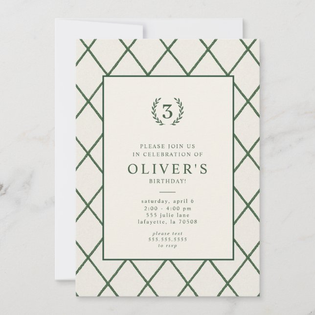 Classic Country Club Anniversaire Fête Invitation (Devant)