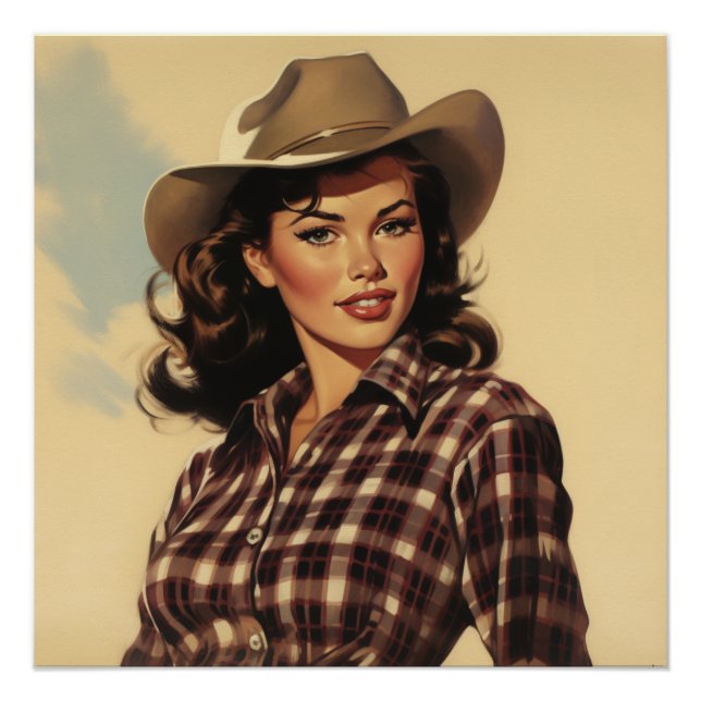 Classic Cowgirl Charm: Wild West Whispers Poster (Vorderseite)