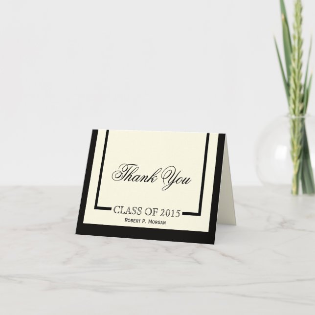 Classic Cream Abschluss Vielen Dank Karten (Vorderseite)