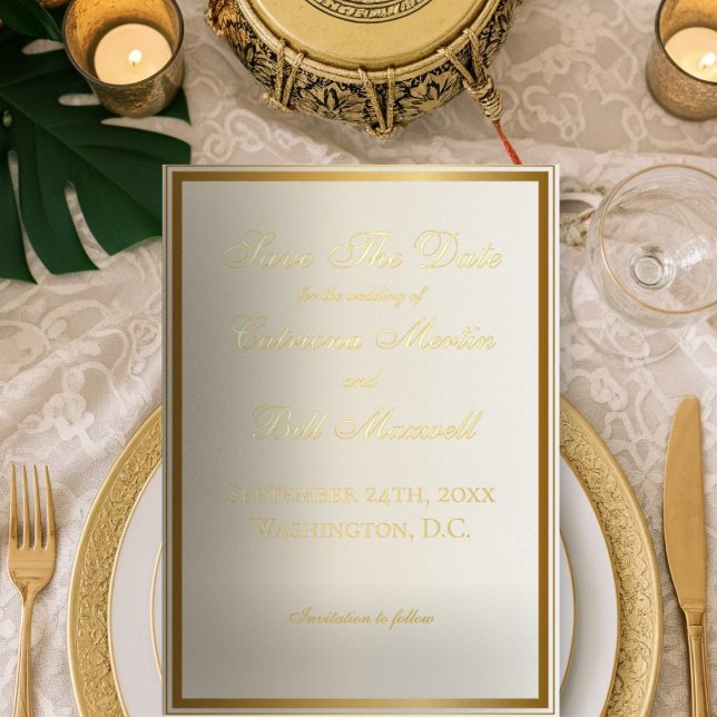 Classic Cream Gold Foil Wedding Dankeschön Card Folieneinladung (Von Creator hochgeladen)