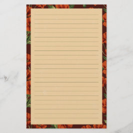 Classic Crimson Poppies Lined Briefpapier