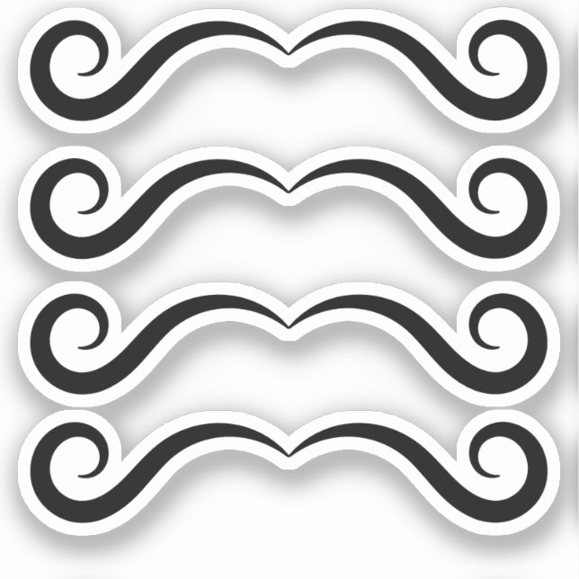 Classic Curling Mustache Little Man Aufkleber (Vorderseite)
