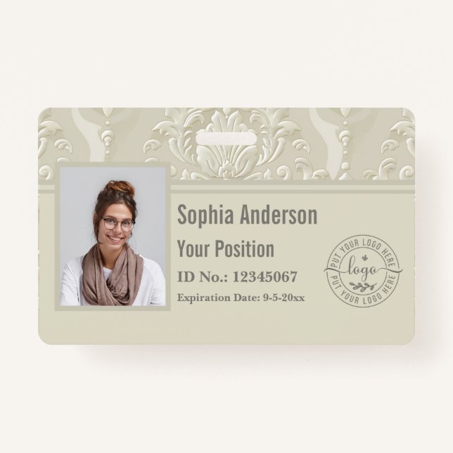 Classic Custom Employee Foto Company QR Code Ausweis (Vorderseite)