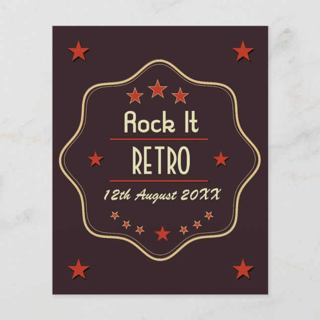 Classic Custom Text Retro Label Flyer (Vorne)