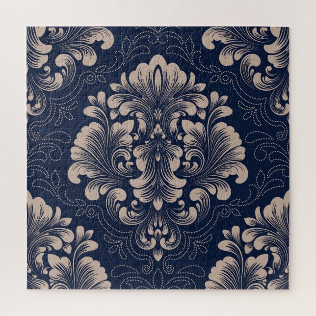 Classic Damask Nahtlose Viktorianische Textur (Vertikal)