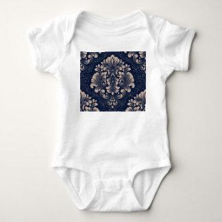 Classic Damask Nahtlose Viktorianische Textur Baby Strampler