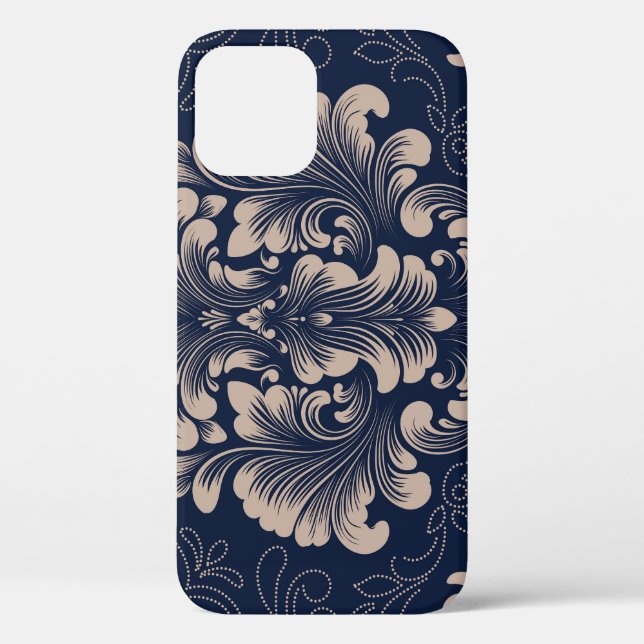 Classic Damask Nahtlose Viktorianische Textur Case-Mate iPhone Hülle (Rückseite)