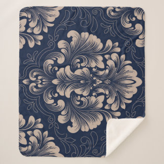 Classic Damask Nahtlose Viktorianische Textur Sherpadecke