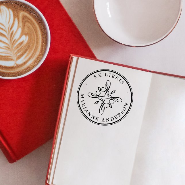 Classic Damask & Typografy Individuelle Name Ex Li Gummistempel (Von Creator hochgeladen)