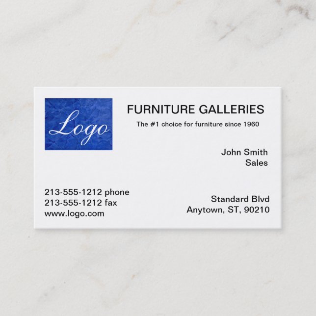 Classic Dark Blue Logo Business Cards Visitenkarte (Vorderseite)