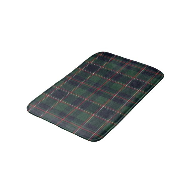 Classic Dark Blue Red Green Plaid Pattern Badematte (Schrägansicht)