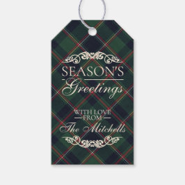 Classic Dark Blue Red Green Plaid Pattern Geschenkanhänger