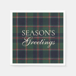 Classic Dark Blue Red Green Plaid Pattern Serviette