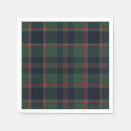 Classic Dark Blue Red Green Plaid Pattern Serviette