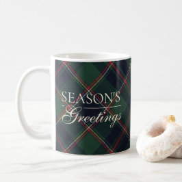 Classic Dark Blue Red Green Plaid Pattern Two-Tone Kaffeetasse
