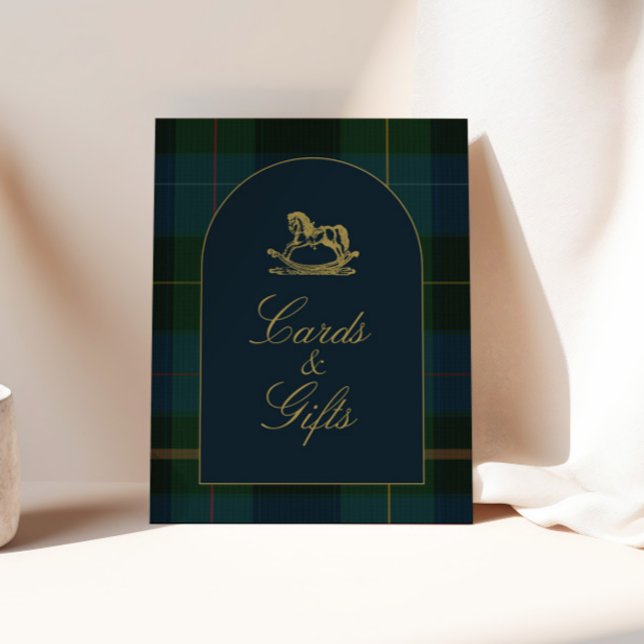 Classic Dark Green Plaid Baby Shower Cards & Gifts Poster (Von Creator hochgeladen)