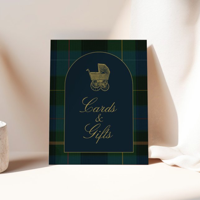 Classic Dark Green Plaid Baby Shower Cards & Gifts Poster (Von Creator hochgeladen)