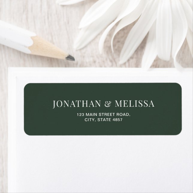 Classic Dark Green Typography Wedding Address (Insitu)