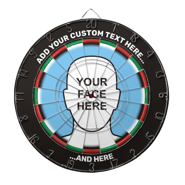 Classic-Dartboard mit benutzerdefiniertem Text und Dartscheibe (vorne)