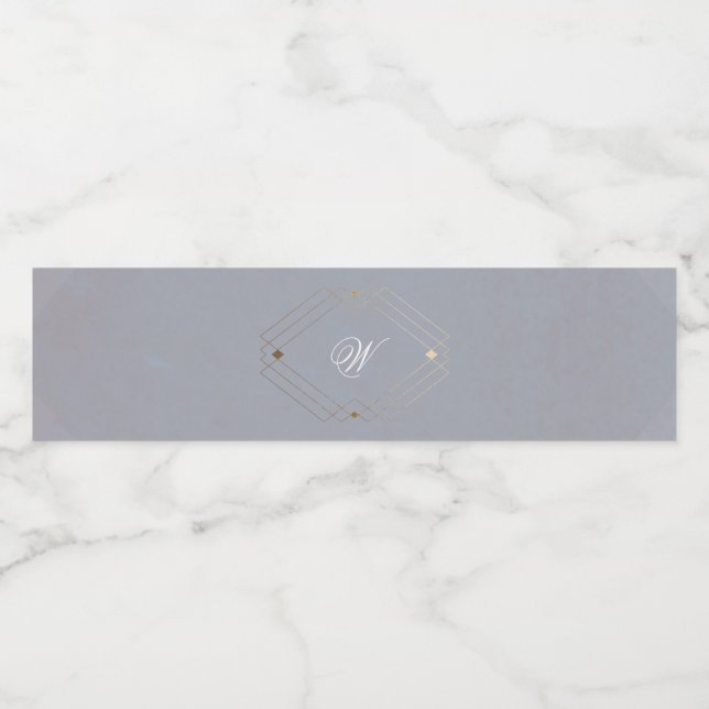 Classic Deko Gold Vintag Gray Calligraphy Wedding (Einzelnes Label)