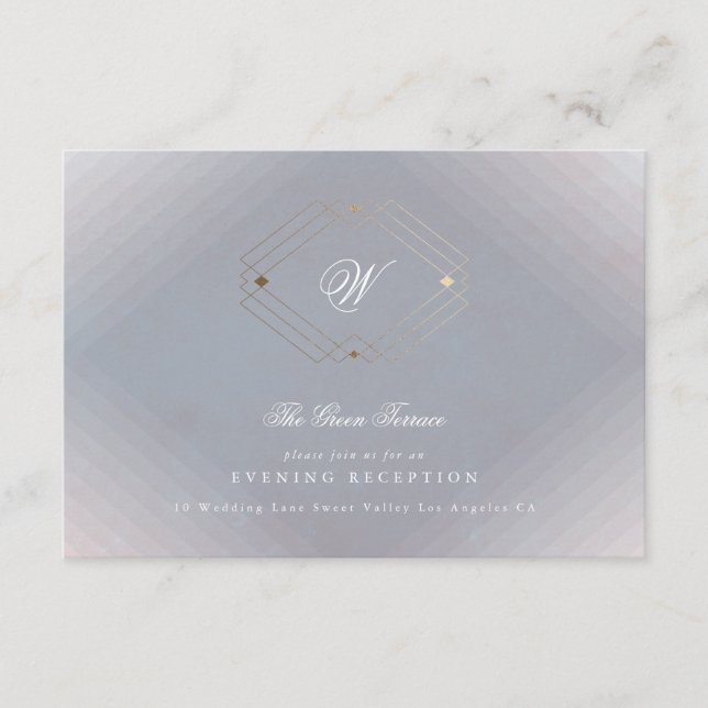 Classic Deko Gold Vintag Gray Calligraphy Wedding Begleitkarte (Vorderseite)